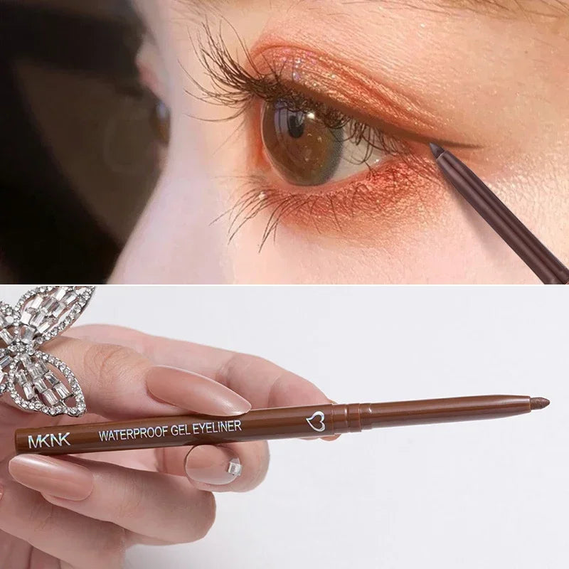 Waterproof Black Brown Eyeliner Pencils Smudge-Proof Long Lasting Easy To Wear Eye Liner Gel Matte Quick Drying Eyeliner Pen