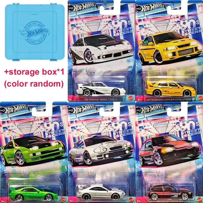 Original Hot Wheels Car 90s Street Scene Boy Toy 1/64 Diecast Nissan 180SX Mitsubishi Lancer Evolution Toyota Celica Honda Civic