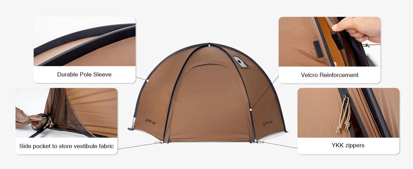 OneTigris Coco Nest Solo Dome Tent with Stove Jack 3000mm Waterproof Camping Hot Tent with Mesh Inner for Bushcraft Glamping