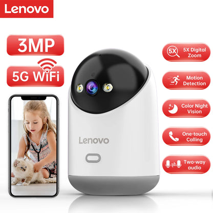 Lenovo 3MP HD WiFi Camera Smart Home Indoor IP Surveillance Camera Auto Tracking Security CCTV Surveillance Smart Baby Monitor