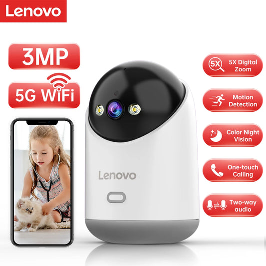 Lenovo 3MP HD WiFi Camera Smart Home Indoor IP Surveillance Camera Auto Tracking Security CCTV Surveillance Smart Baby Monitor