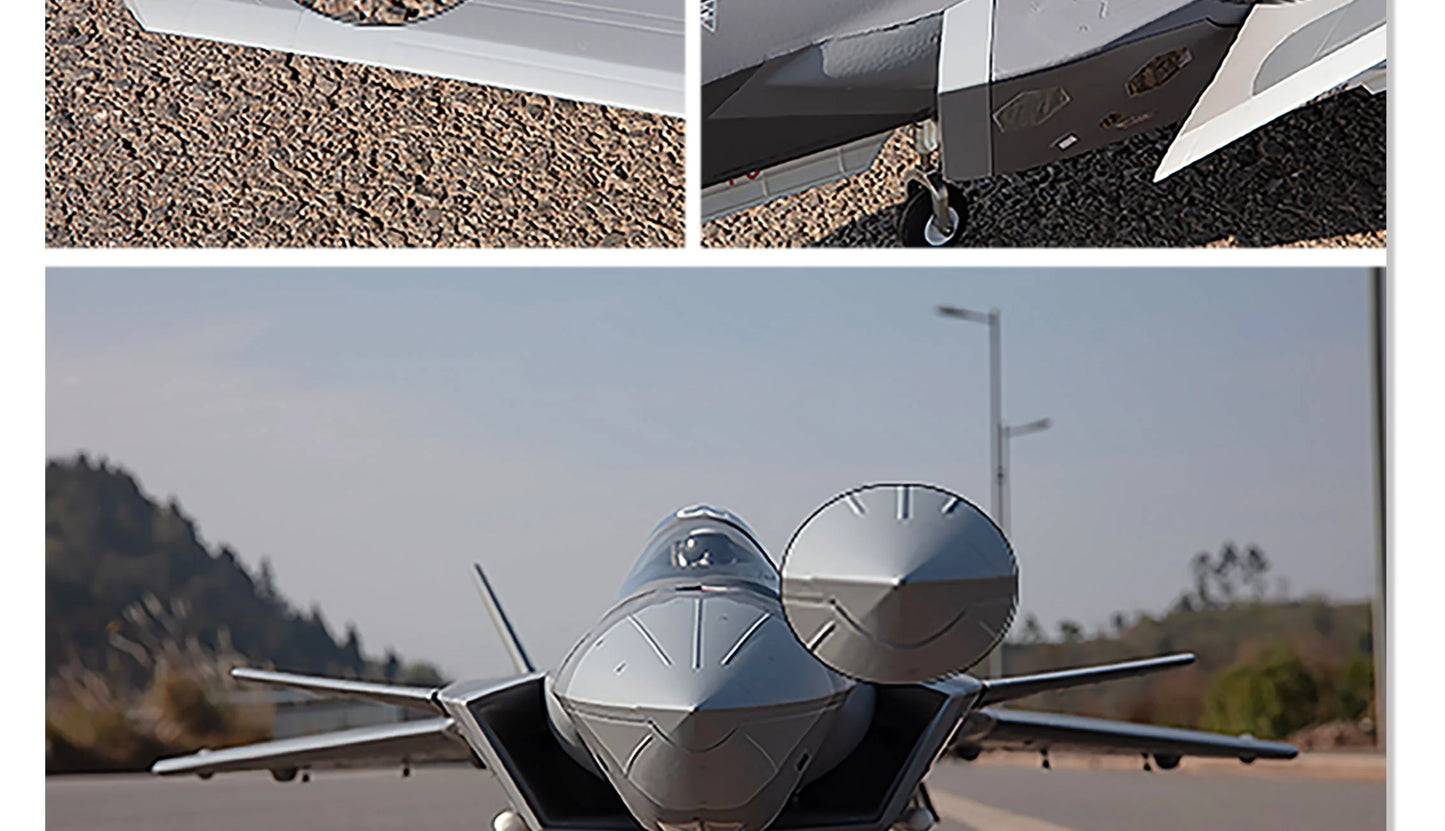 Flyfans Dual Engine 70mm J-20g Jet Fighter Weilong Assembled Fixed Wing Model Aircraft Fire Fan Rc Plane Chengdu J20