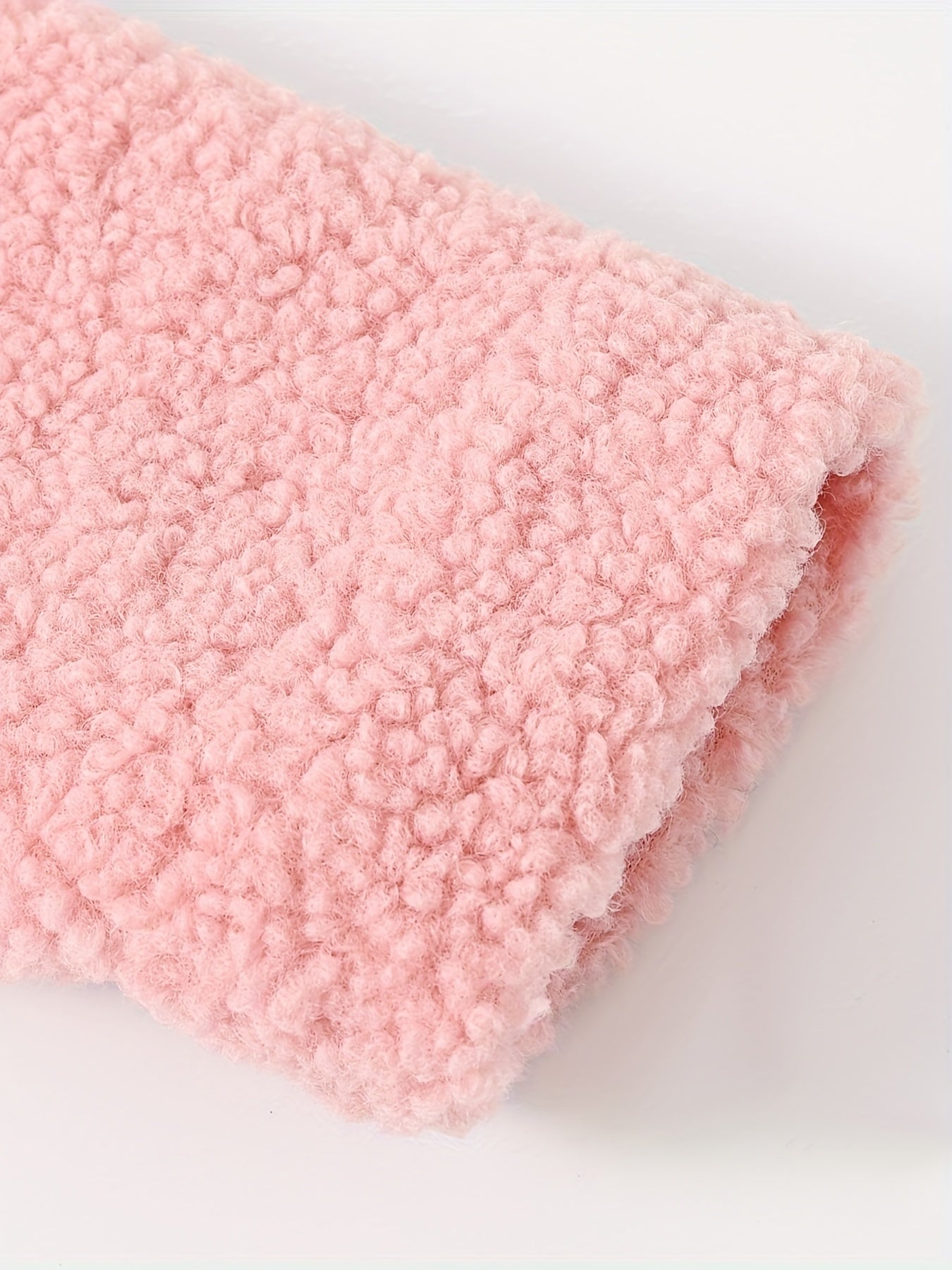 [Cozy Fleece Jacket] Cozy Fleece Jacket for Girls - Two-Tone Color Block with Plush Lining, Long Sleeves & Button Front, Casual Korean Style Winter Outerwear | Button-Up Front Jacket | Plush Lining Jacket