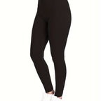 [Popular Choice] High-Waist Solid Color Leggings for Women, Stretchy Polyester Spandex Pants, Machine Washable