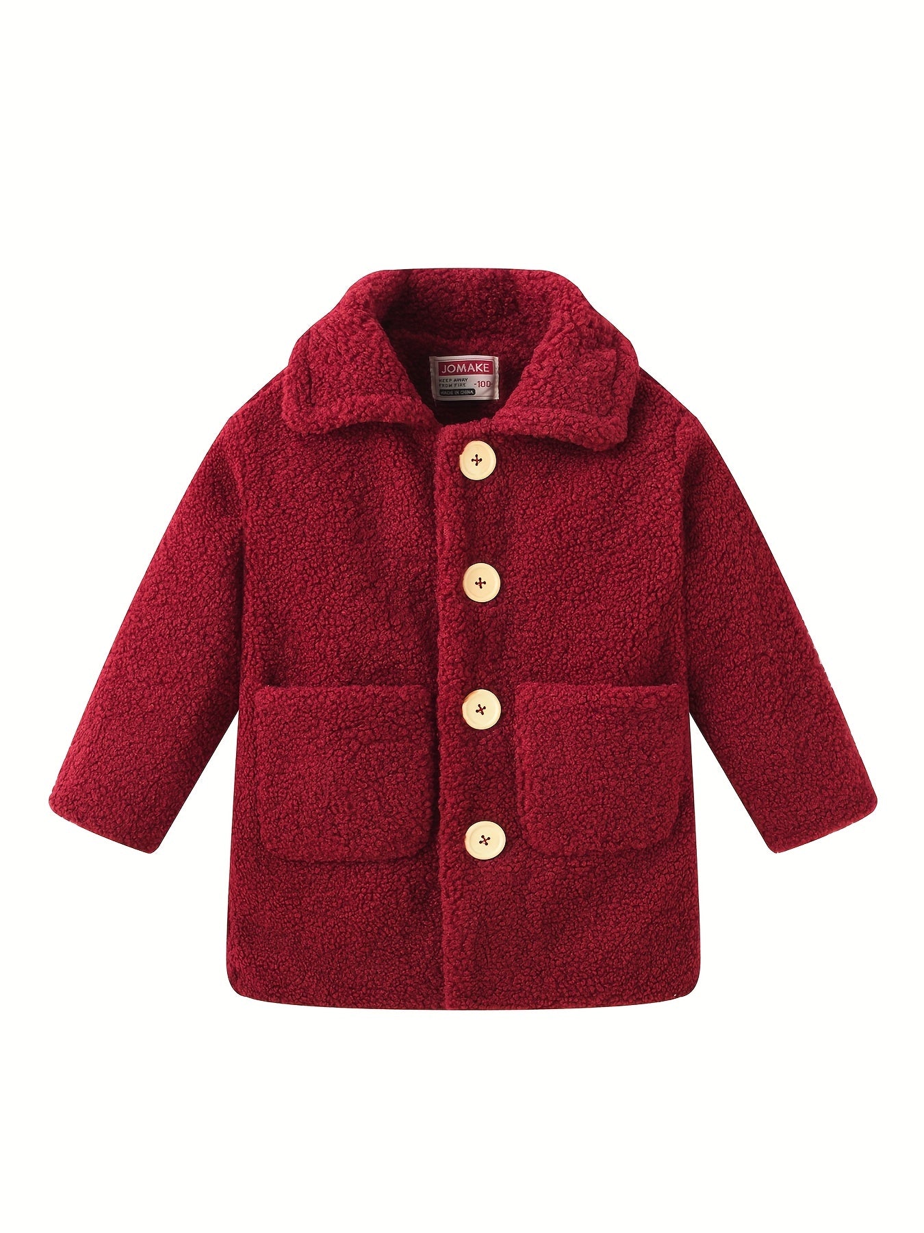 [Cozy Fleece Jacket] Cozy Fleece Jacket for Girls - Two-Tone Color Block with Plush Lining, Long Sleeves & Button Front, Casual Korean Style Winter Outerwear | Button-Up Front Jacket | Plush Lining Jacket