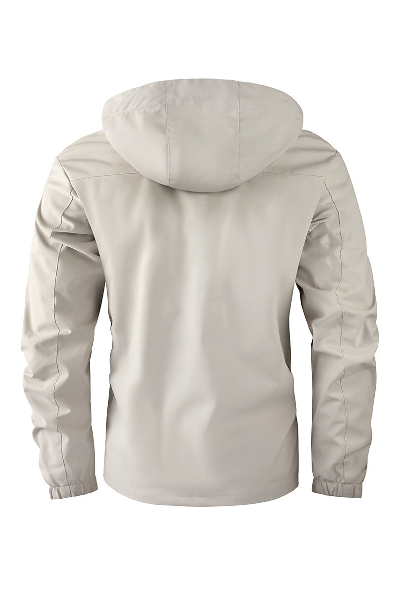 Men's Fashion Casual Windbreaker Bomber Jacket Coat, Outdoor Waterproof Thin Jacket For Spring & Fall