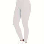 [Popular Choice] High-Waist Solid Color Leggings for Women, Stretchy Polyester Spandex Pants, Machine Washable