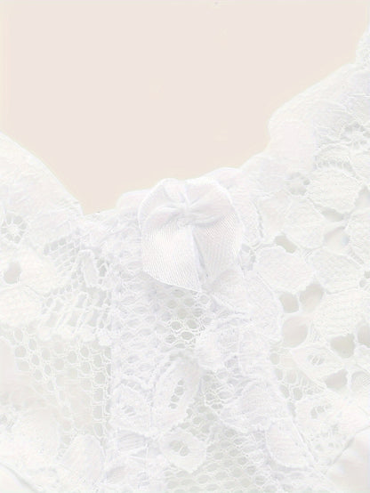 Plus Size Sexy Bra, Women's Plus Comfort Floral Lace Underwire Hook & Eye Soft Bra