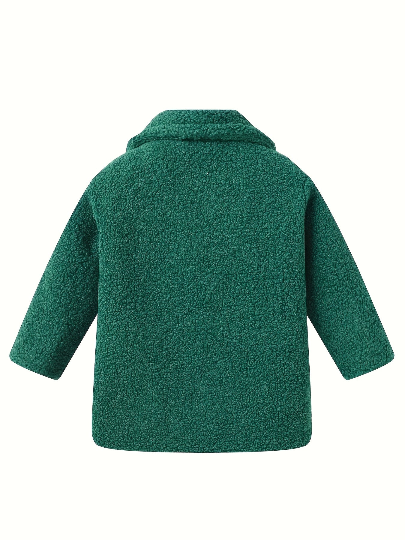 [Cozy Fleece Jacket] Cozy Fleece Jacket for Girls - Two-Tone Color Block with Plush Lining, Long Sleeves & Button Front, Casual Korean Style Winter Outerwear | Button-Up Front Jacket | Plush Lining Jacket