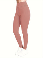 [Popular Choice] High-Waist Solid Color Leggings for Women, Stretchy Polyester Spandex Pants, Machine Washable