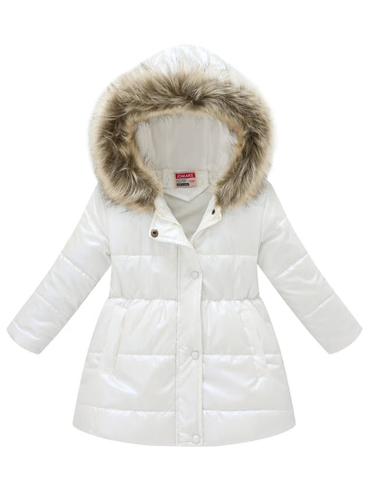 New Winter Thickened Hooded Jacket for Boys and Girls, Medium to Long Length