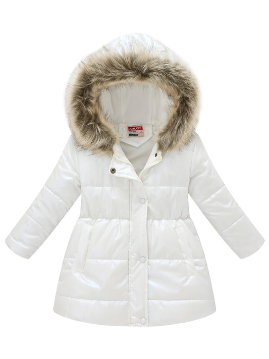 New Winter Thickened Hooded Jacket for Boys and Girls, Medium to Long Length