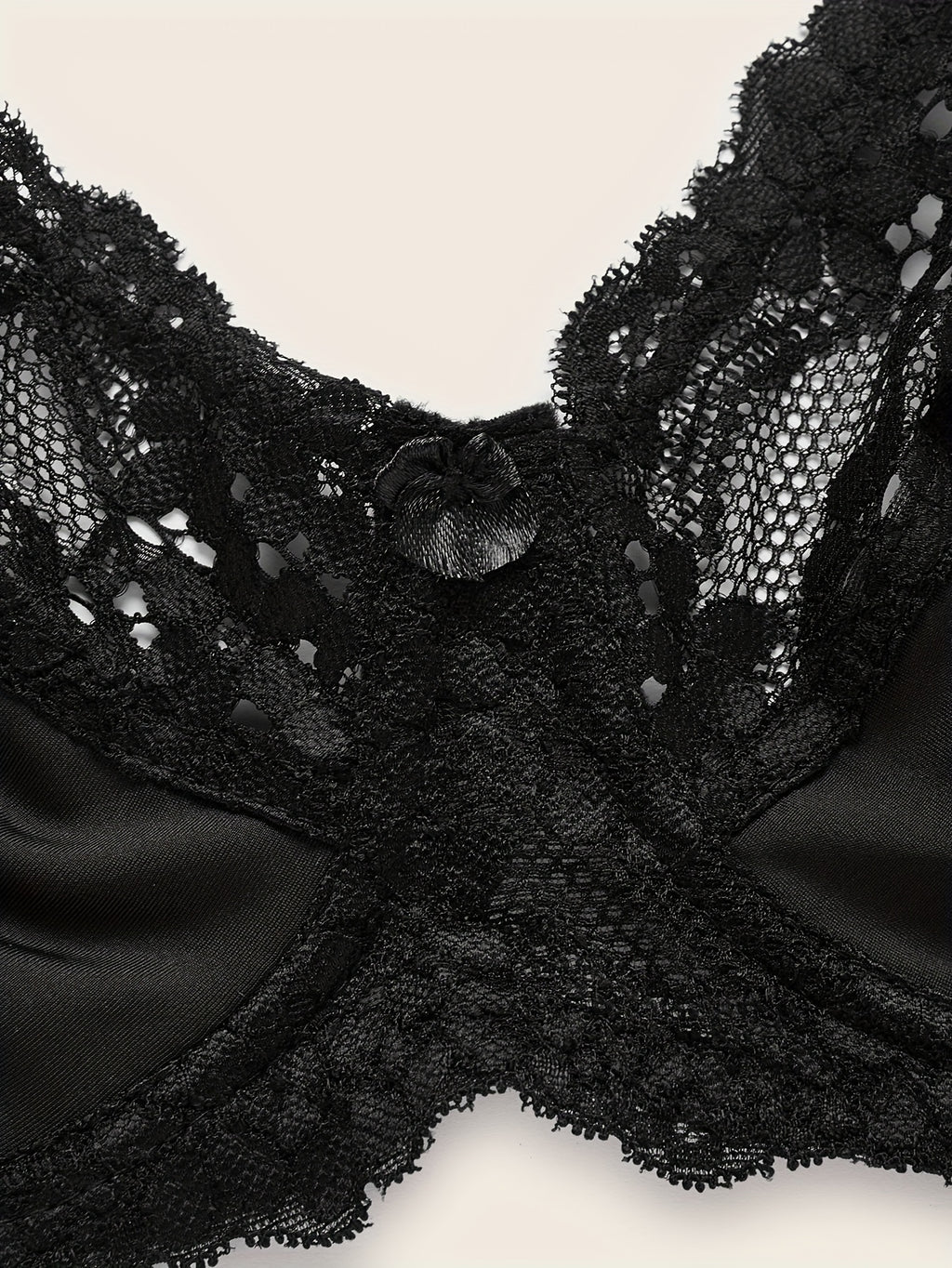 Plus Size Sexy Bra, Women's Plus Comfort Floral Lace Underwire Hook & Eye Soft Bra