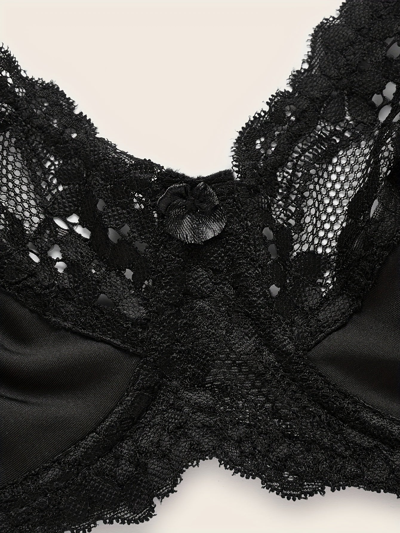 Plus Size Sexy Bra, Women's Plus Comfort Floral Lace Underwire Hook & Eye Soft Bra