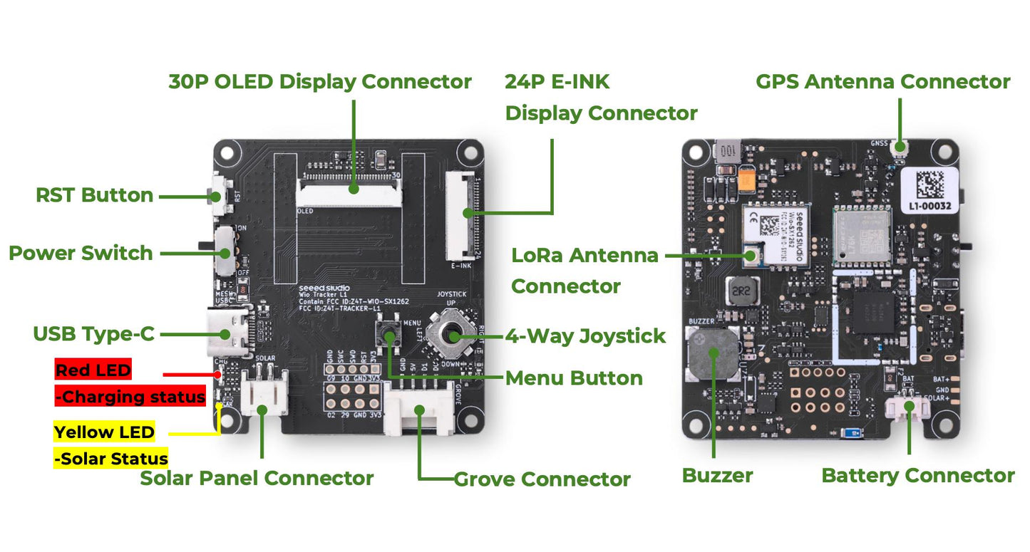 Meshtastic Node Wio Tracker L1 LoRa Wio-SX1262 862-930MHz 868MHz 915MHz NRF52840 L76K GPS,Wireless, Low-power, Development Board